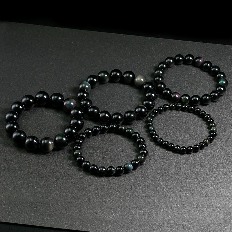 Bracelet "Ancrage & Guidance" en Obsidienne Œil Céleste Véritable Certifiée