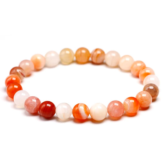 Bracelet "Énergie & Équilibre" en Agate Orange Véritable Certifiée