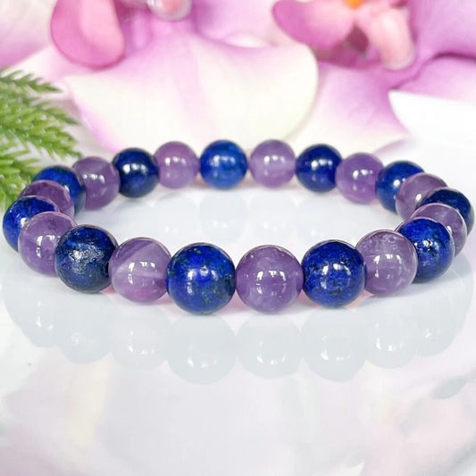 Bracelet "Épanouissement Spirituel" en Lapis Lazuli & Améthyste