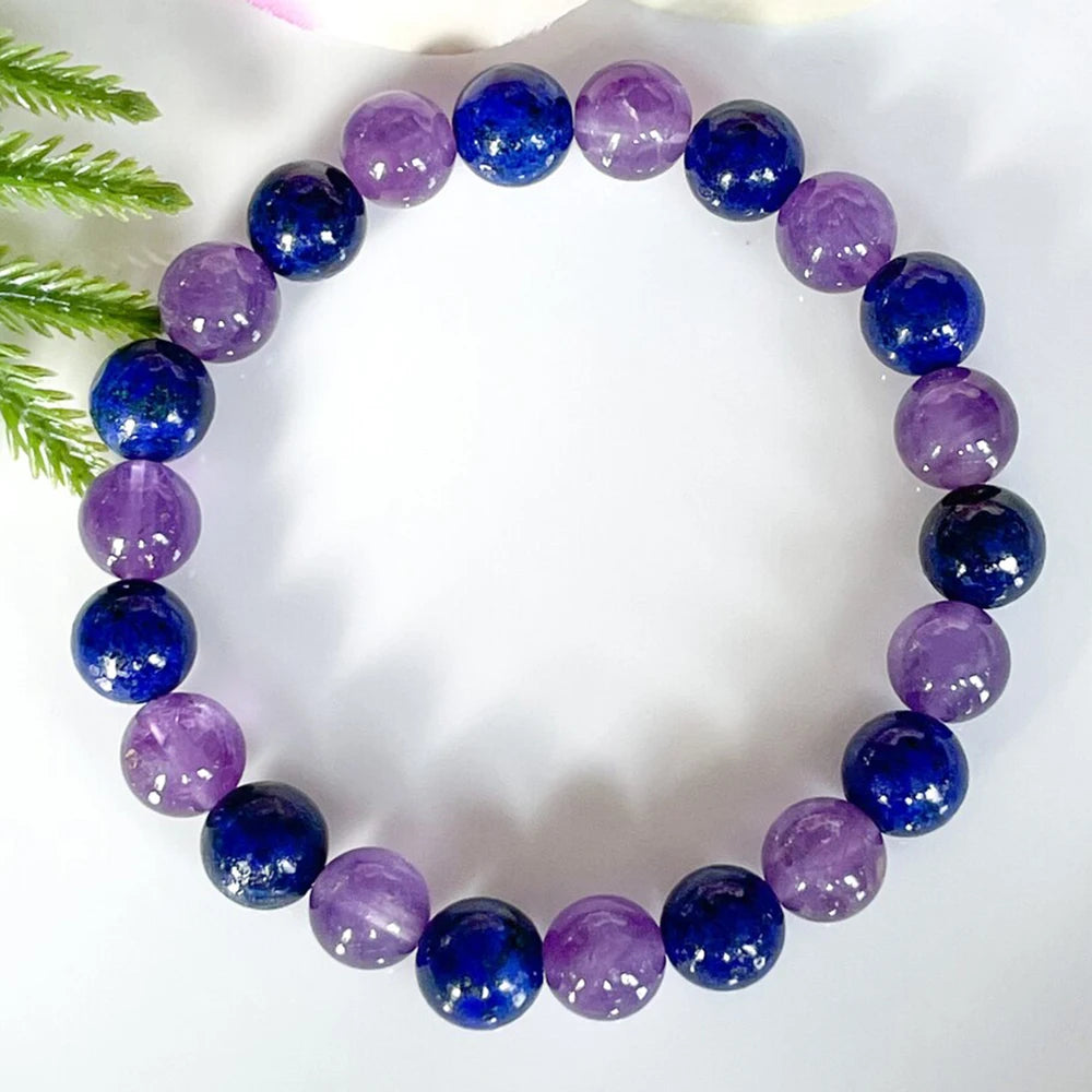 Bracelet "Épanouissement Spirituel" en Lapis Lazuli & Améthyste