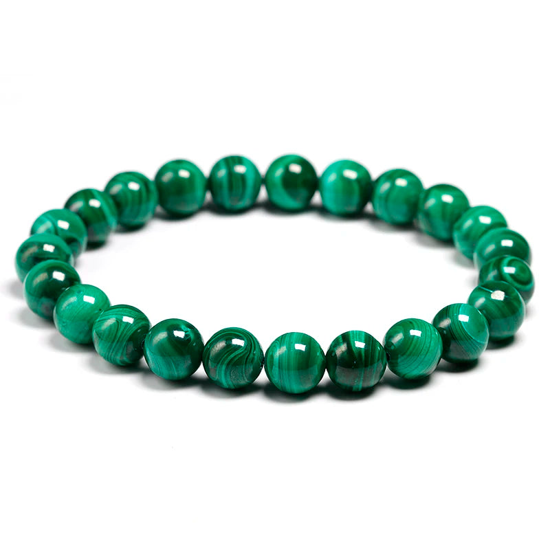 Bracelet "Pierre de Transformation" en Malachite Véritable Certifiée