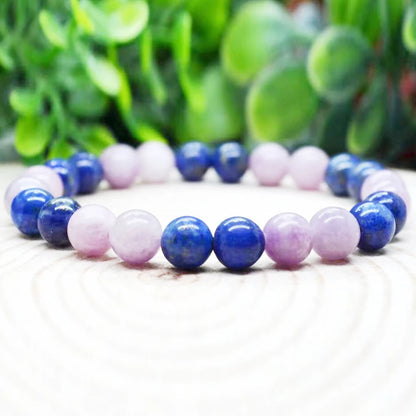 Bracelet "Sagesse & Paix Intérieure" en Lapis-Lazuli et Lépidolite