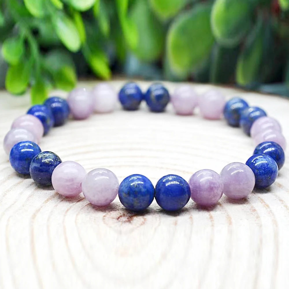 Bracelet "Sagesse & Paix Intérieure" en Lapis-Lazuli et Lépidolite