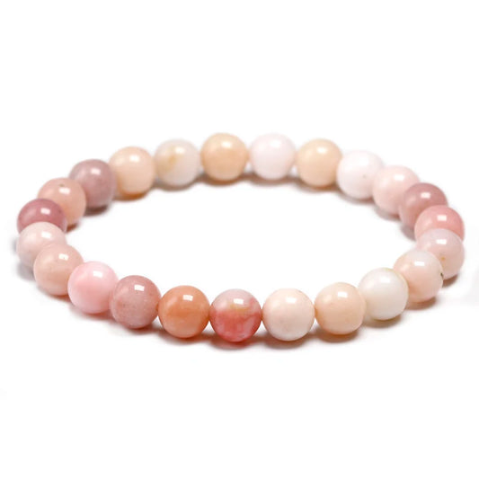 Bracelet "Sérénité & Douceur" en Opale Rose Véritable Certifiée